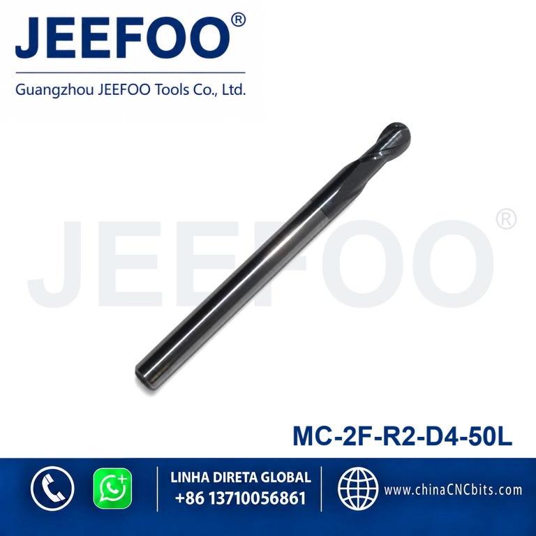 2FxR2x4x50L Solid Carbide Ball Nose End Mill for CNC Metal Machining product image