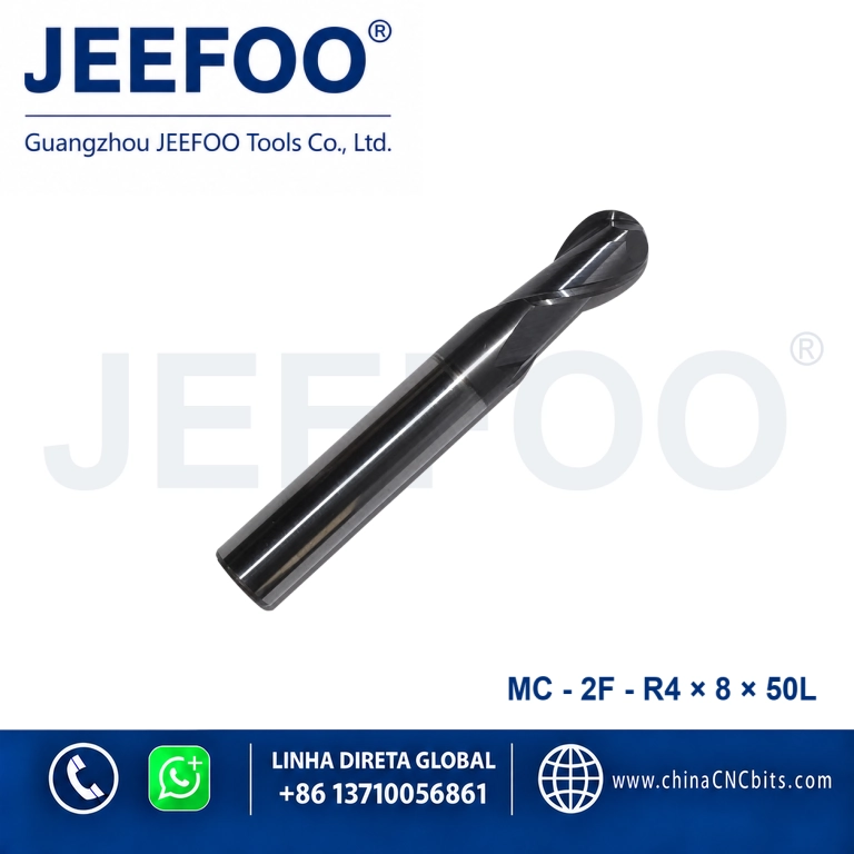 2FxR4x8x50L Fresa de topo esférica em metal duro integral para maquinagem CNC de metal