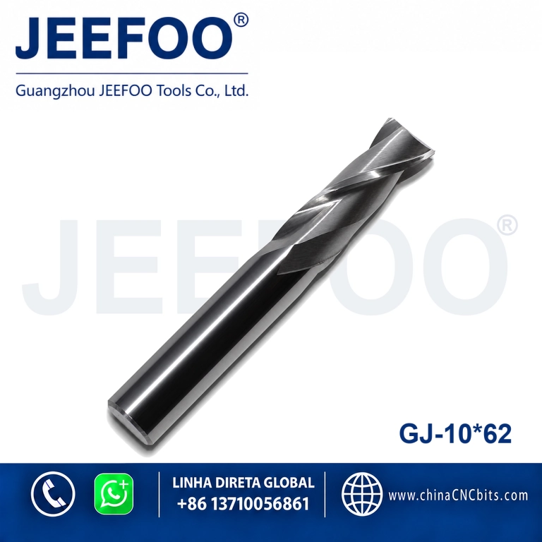 10x62 Two Spiral Flute Bits - CNC Milling Cutter 2 Flutes up and Down Cut Compression Router Bits Spiral Carbide End Mill for Metal product image