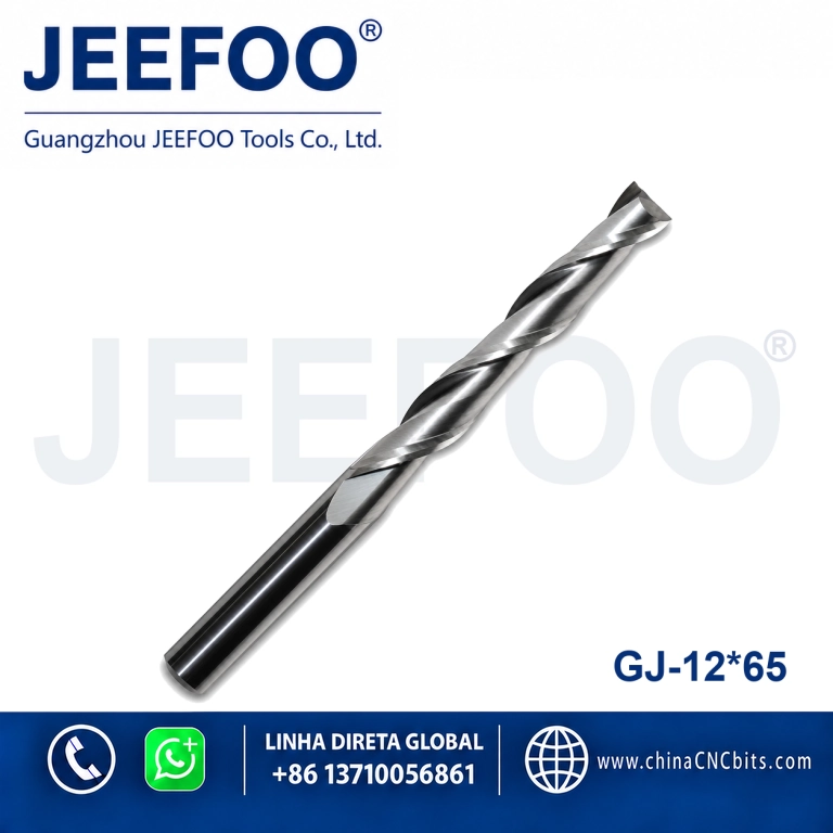 12x65 Two Spiral Flute Bits - Double Flute Carbide Mill Spiral Cutter Wood CNC Router Bits product image