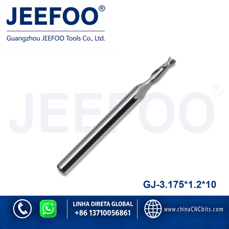 3.175x1.2x10 Two Spiral Flute Bits - CNC router bits with hot sell size according to customer required product image