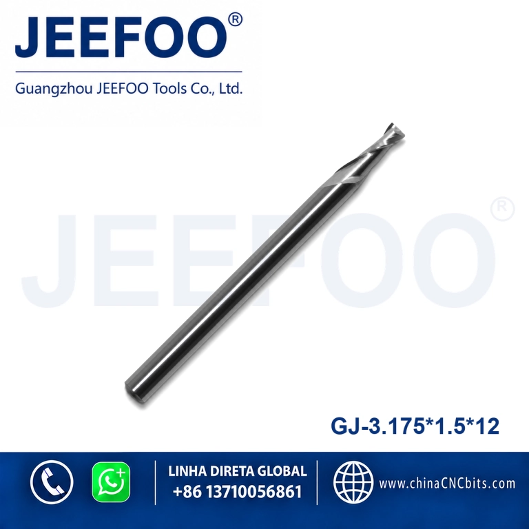 3.175x1.5x12 Two Spiral Flute Bits - Two Flutes Sprial Bit Carbide End Mills/ CNC Cutting Tools/ CNC Router Bit For Engraving Machine product image