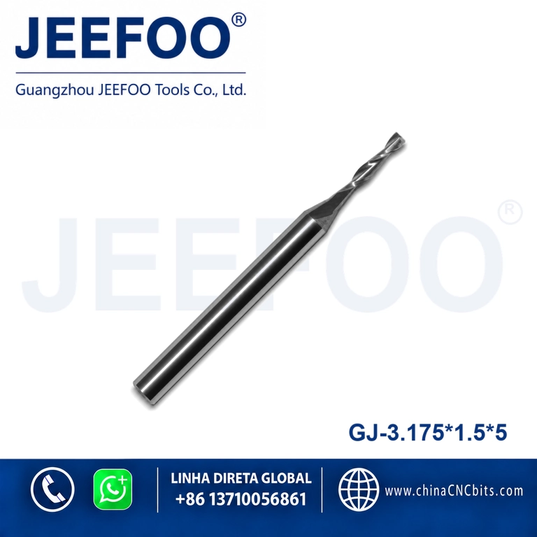 3.175x1.5x5 Two Spiral Flute Bits - Two Flutes Sprial Bit Carbide End Mills/ CNC Cutting Tools/ CNC Router Bit For Engraving Machine product image