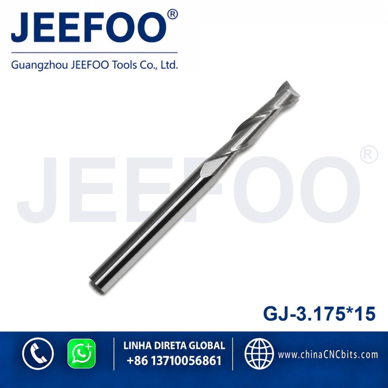 3.175x15 Two Spiral Flute Bits - Tungsten Carbide Two Flutes Spiral Mill / CNC Router Bits /Cutting Tools for CNC Machine Engraving product image
