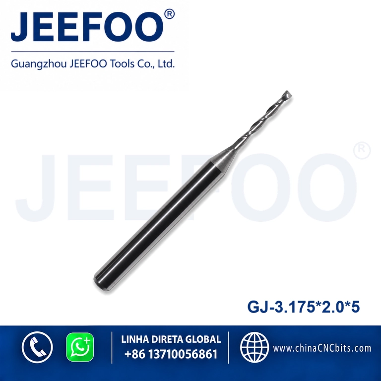 3.175x2.0x5 Two Spiral Flute Bits - Solid Carbide Two flute sprial bit/ Carbide Mill Spiral CNC router bits wood cutting tools / Two Flutes Spiral Carbide Tools product image
