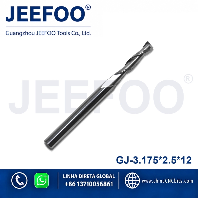 3.175x2.5x12 Two Spiral Flute Bits - Flutes End Mill Cutters, Cutting Tool Bits, Carving Tools,,CNC cutting tools ,CNC blade product image