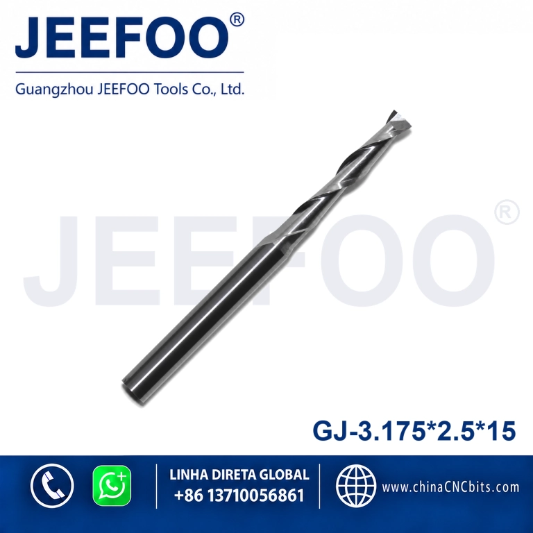 3.175x2.5x15 Two Spiral Flute Bits - Two flute cutting tools ,CNC router cutting bits special double flute cutting tools product image