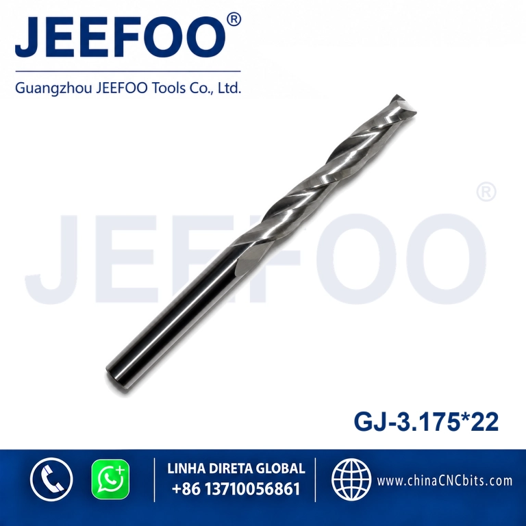 3.175x22 Two Spiral Flute Bits - Two Flutes End mill cutter , Two flute router bits ,CNC cutter for router machine product image