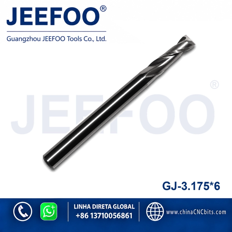 3.175x6 Two Spiral Flute Bits - Two Flutes End mill cutter , Two flute router bits ,CNC cutter for router machine product image