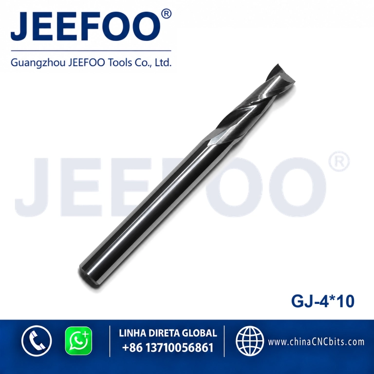 4x10 Two Spiral Flute Bits - Two Flutes Carbide Mill Spiral Cutter Wood CNC Router Bits Cutting Tools for CNC Machine Engraving product image
