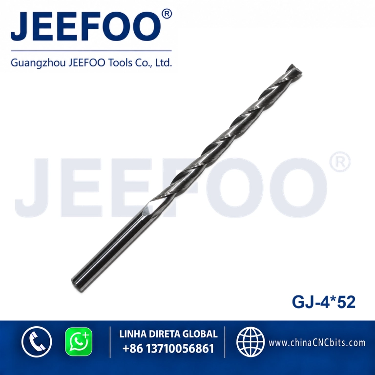 4x52 Two Spiral Flute Bits - Two Flutes Spiral Carbide Tools, Carving Tool Bits, End Mill Cutters for CNC Router Machine product image
