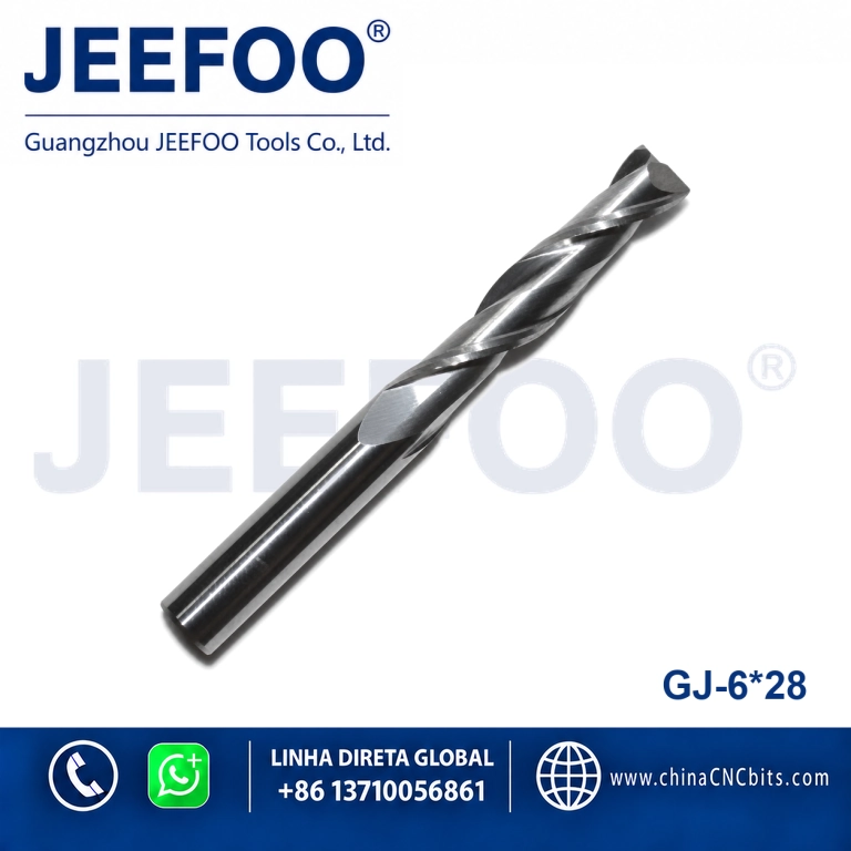 6x28 Two Spiral Flute Bits - 2 Flutes Spiral Bits, Carving Tool Bits, Engraving Tool Cutters, End Mill Cutters for CNC Router Machine product image