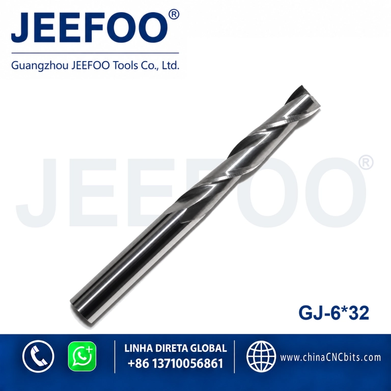 6x32 Two Spiral Flute Bits - Double Flute Spiral End Mill CNC Router Bit Wooden Tools for Aluminium Acrylic for Milling Cutter product image