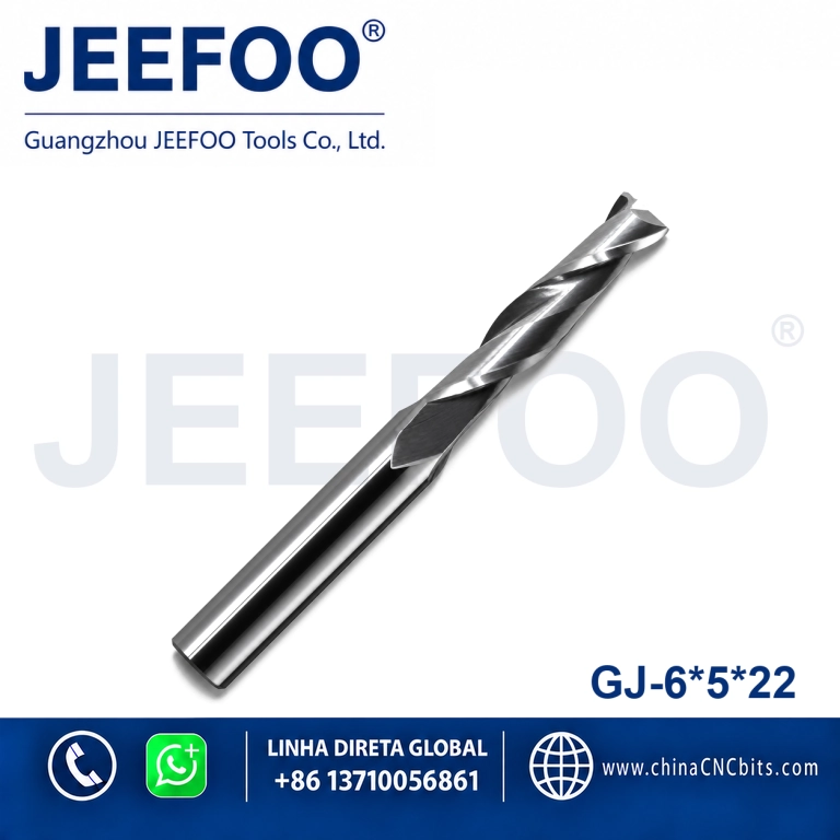 6x5x22 Two Spiral Flute Bits - Solid Carbide Two flute sprial bit/ Carbide Mill Spiral CNC router bits wood cutting tools / Two Flutes Spiral Carbide Tools product image