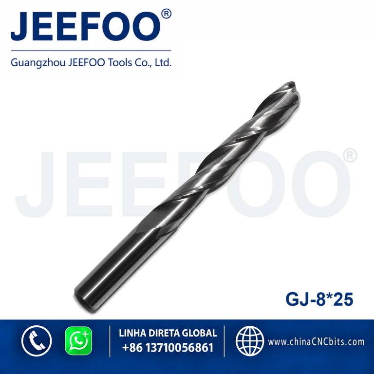 8x25 Two Spiral Flute Bits - Double Flute Carbide Mill Spiral Cutter Wood CNC Router Bits product image