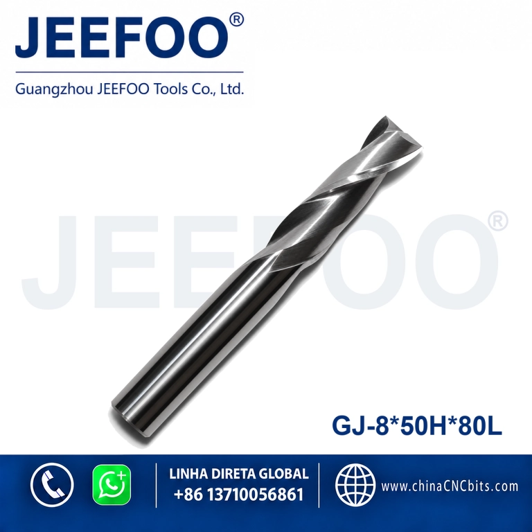 8x50Hx80L Two Spiral Flute Bits - Solid Carbide End Milling/Two flute sprial bits/cnc router bits product image