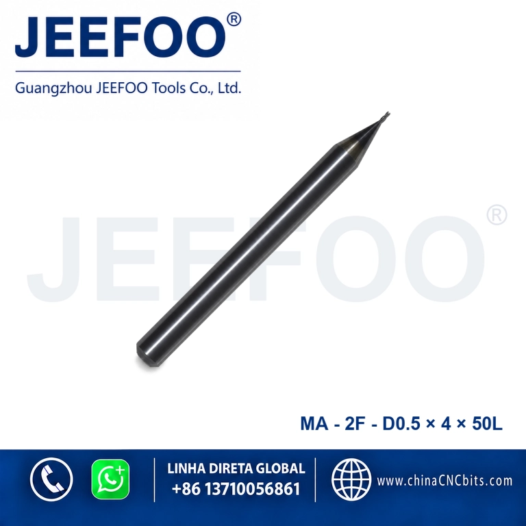 Fresa de topo quadrada de metal duro integral 2Fx0.5x4x50L para maquinação CNC de metais