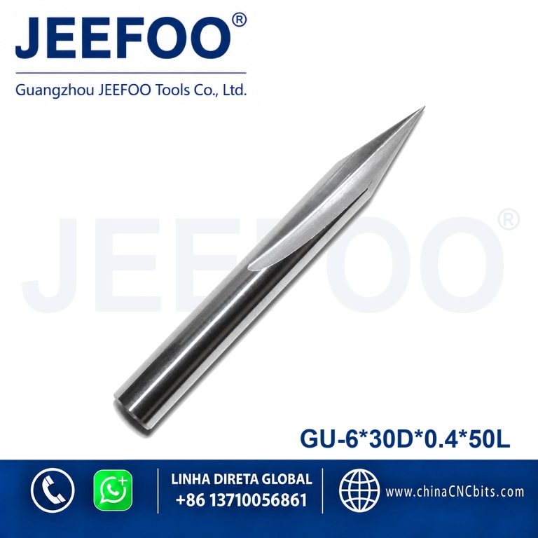 6x30Dx0.4x50L Two Straight Flute Engraving Bits for CNC Relief Engraving product image