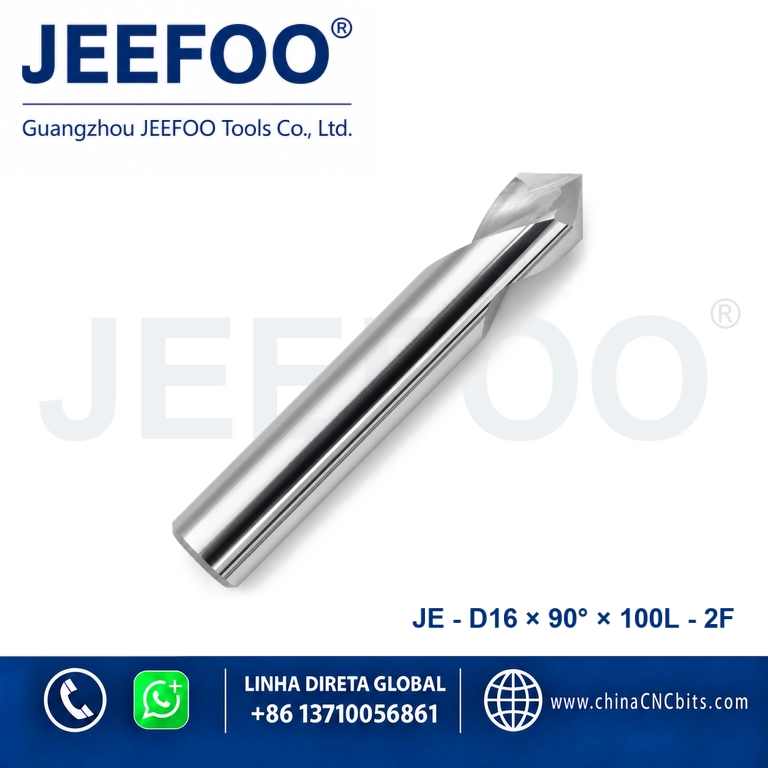 16x90°x100L Imported Two Spiral Flute Chamfer Cutter product image