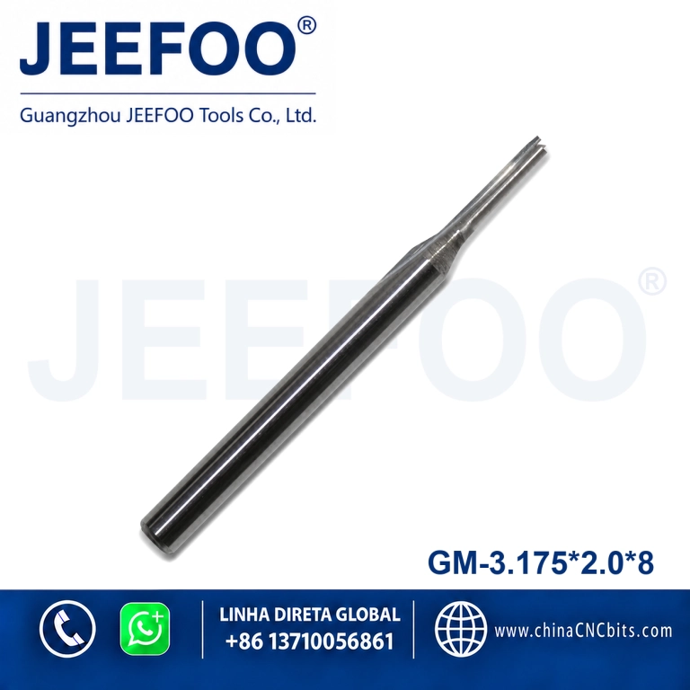 3.175x2.0x8 solid carbide two flutes straight bits CNC router bits ,MDF cutter product image