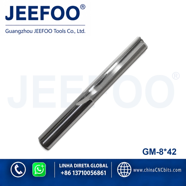 8x42 Two Straight Flute Panel Cutting Bits, Flat Smooth Cutters for MDF Plywood Processing product image