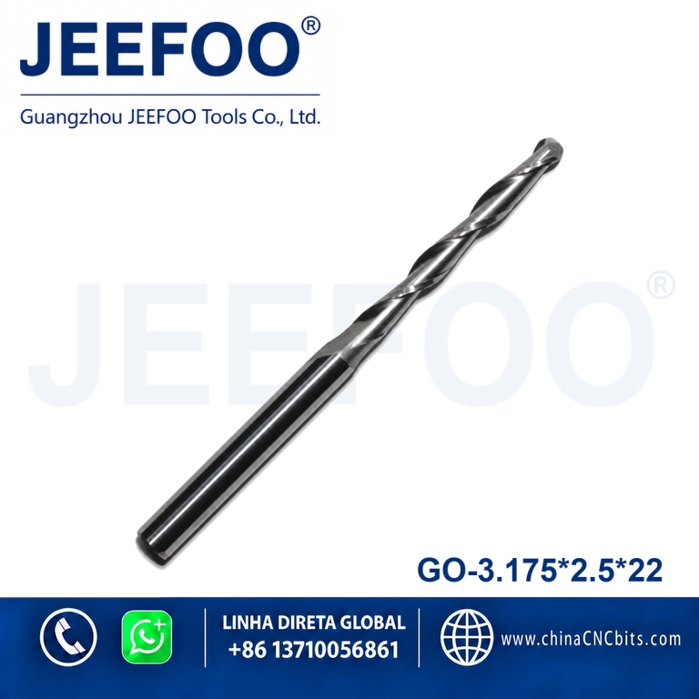 3.175x2.5x22 Solid Carbide Ball Nose Router Bit for Wood and Acrylic product image