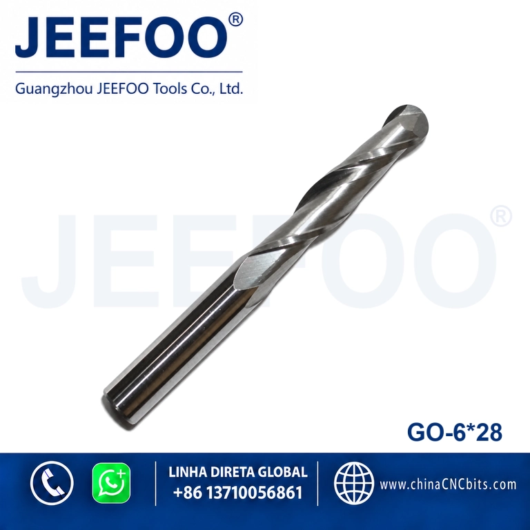 6x28 Two Flute Ball Nose End Mill for Smooth CNC Milling product image