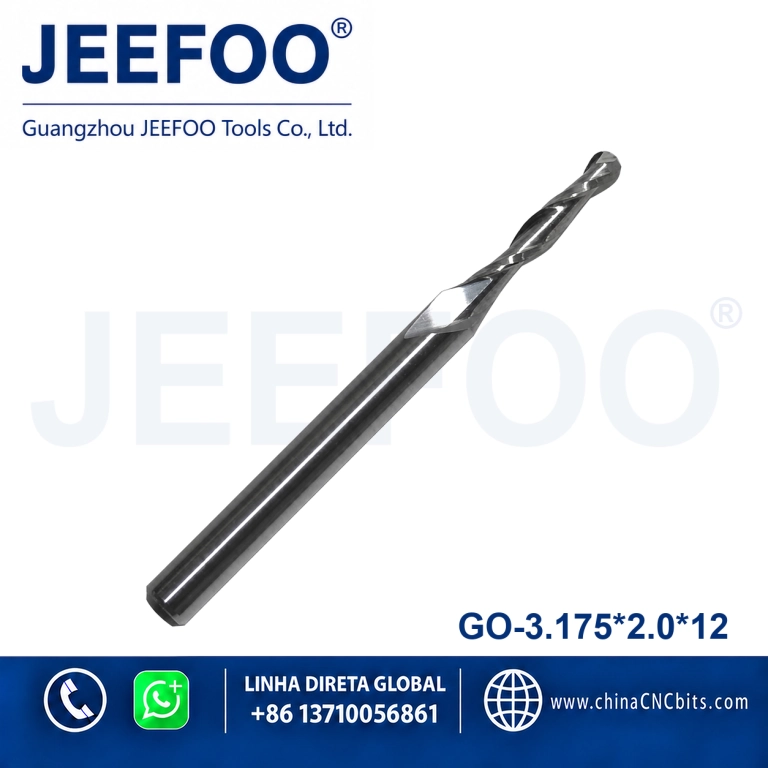 3.175x2.0x12 Double Flute Ball End Mill for Clean 3D Carving product image