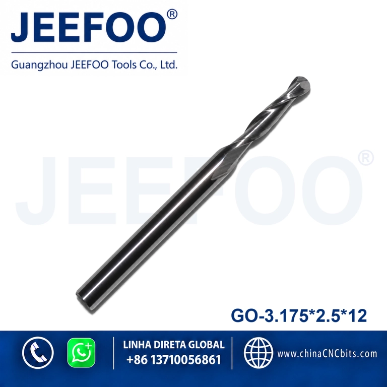 3.175x2.5x12 Tungsten Steel Ball Nose Cutter for Precision CNC Work product image