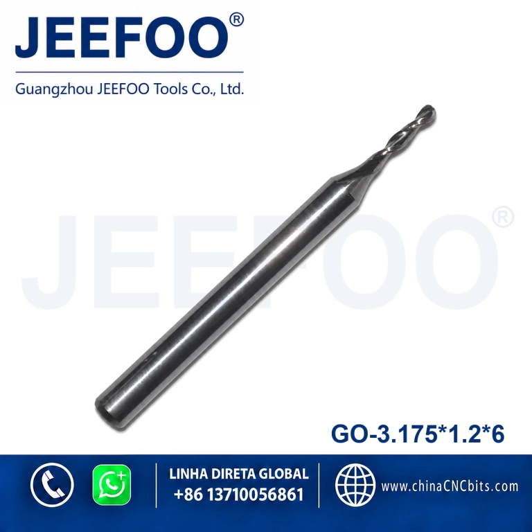 3.175x1.2x6 2-Flute Ball Nose Milling Cutter for Fine Finishing product image