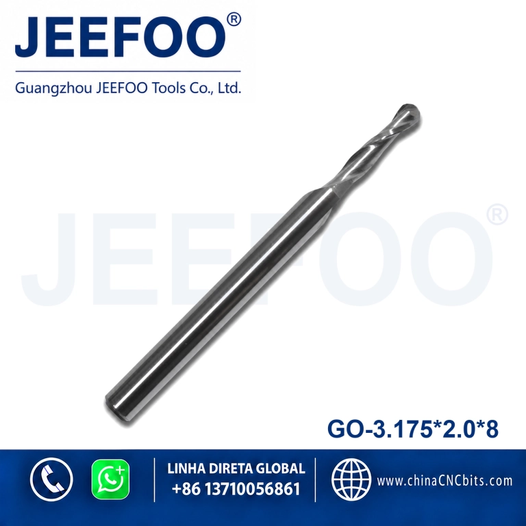 3.175x2.0x8 CNC Ball Nose Router Bit for Wood Plastic and MDF product image