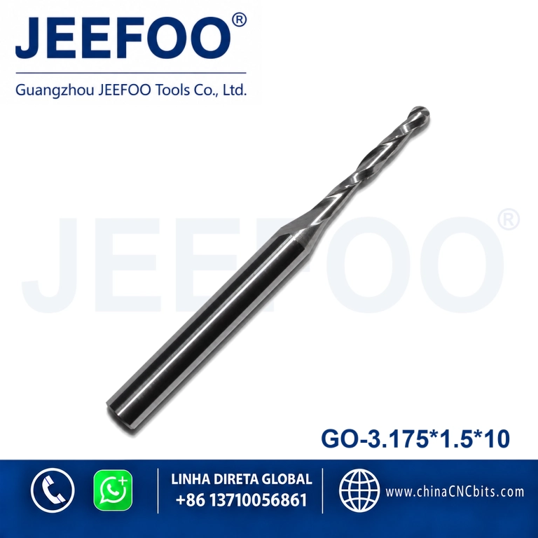3.175x1.5x10 Tungsten Steel Ball Nose Cutter for Precision CNC Work product image