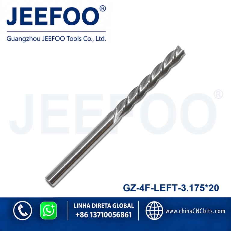 3.175x20 Grade A 4 Flute Left Spiral Down Cut Router Bit product image