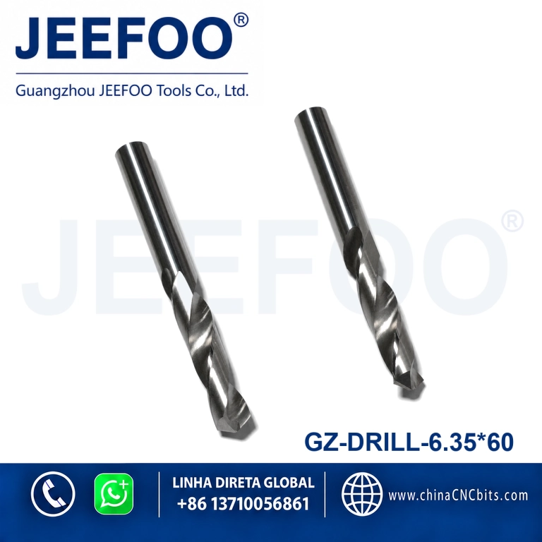6.35x60 Straight Shank Twist Drill for CNC Router Machines product image