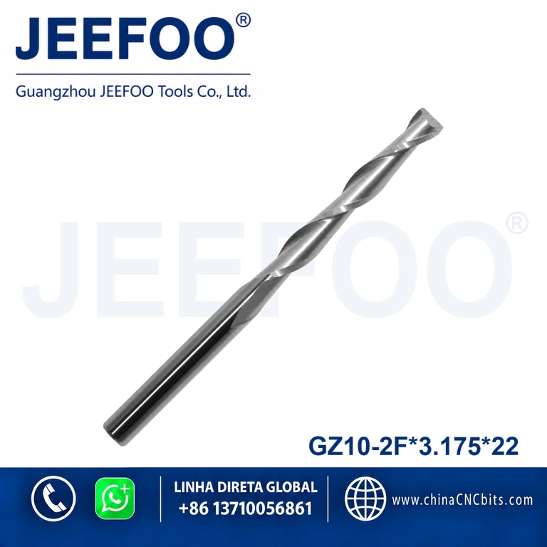 3.175x22 Two Flute Single Passage Spiral Router Bit product image