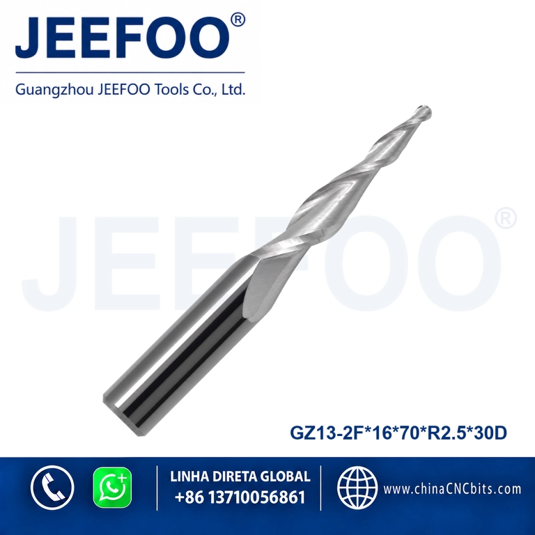 16x70xR2.5x30°x125 Imported Two Flute Taper Ball Nose End Mill product image