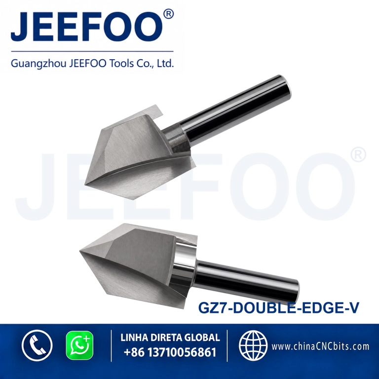 GZ7 Solid Double Edge V Router Bit for CNC Woodworking Engraving product image
