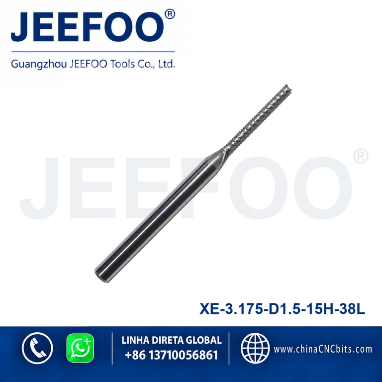 Fresa para PCB XE 3.175xd1.5x15Hx38L para Perfis de Precisao