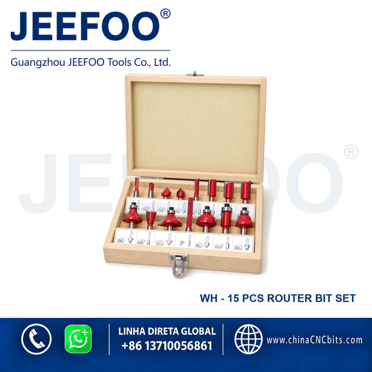 WH 15-Piece Woodworking Router Bit Set product image