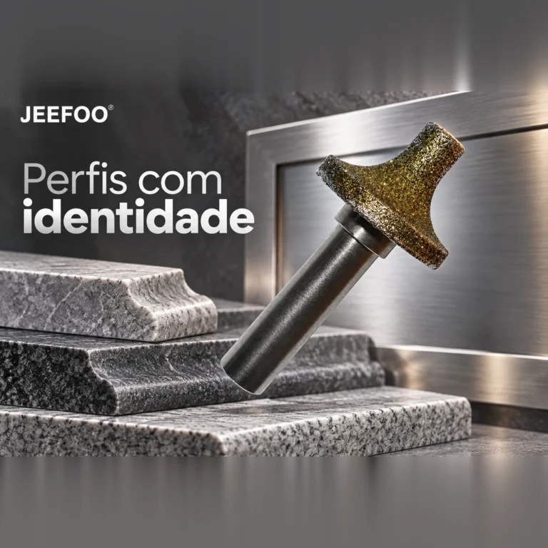 Perfilagem de pedra: comparar o contorno da fresa com o projeto