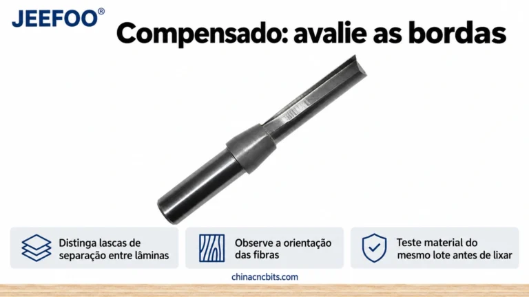 Fresa para compensado: como avaliar lascas e delaminação nas bordas